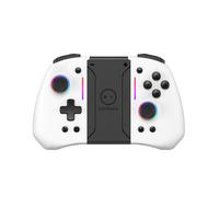 LinYuvo Wireless Gamepad for Replacement with Colorful Lights Six-Axis Gyro Back Button Wake- Feature White
