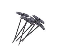 LINZI Clavijas de jardín con arandela amortiguadora, Paquete de 100 Unidades de Anclajes de Acero de 150 mm, Hojas de Tierra, Malla de Seguridad de Malas Hierbas, Grapas de Membrana, pasadores de