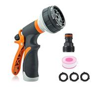 LINZI Juego de pistola de pulverización de manguera de jardín, 8 patrones ajustables, limpieza de ventanas, conectores de fijación de manguera