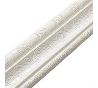 Lioaeust Línea de cintura para zócalo, borde de espuma de colores 3D, autoadhesivo, adhesivo de pared 3D para fondo de TV, decoración del hogar (blanco)