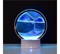 Lioaeust Luz nocturna de arena 3D que fluye con luz nocturna de reloj de arena, decoración de cuadros (azul)