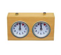 Lioaeust Reloj de ajedrez de madera, temporizador de juego, sin necesidad de batería, juego de mesa, competición, reloj mecánico de ajedrez para varios juegos de ajedrez profesionales