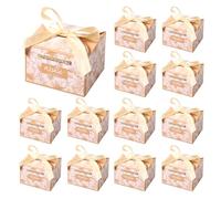 Liobelon 30 cajas de caramelos, caja de regalo floral de papel con asa de cinta de lazo, suministros de recuerdos de fiesta para boda china, cumpleaños, graduación, Acción de Gracias, despedida de