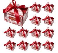 Liobelon 30 cajas de caramelos, caja de regalo floral de papel con asa de cinta de lazo, suministros de recuerdos de fiesta para boda china, cumpleaños, graduación, Acción de Gracias, despedida de