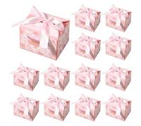 Liobelon 30 cajas de caramelos, caja de regalo floral de papel con asa de cinta de lazo, suministros de recuerdos de fiesta para boda china, cumpleaños, graduación, Acción de Gracias, despedida de