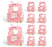 Liobelon 30 cajas de regalo de boda, cajas de dulces de boda, cajas de regalo pequeñas para fiestas, cajas de chocolate para despedida de soltera, baby shower, fiesta, rosa