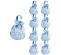 Liobelon 8 bolsas de regalo pequeñas florales con asas, bolsa de regalo floral con cordón, bolsas de dulces de flores, bolsas de regalo de agradecimiento florales para boda, cumpleaños, despedida de