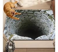 Liocwocne 2026 New Optical Illusion Rug, 3D Rugs Illusion, Rug That Looks Like A Hole for Indoor and Outdoor Entrance, Startled Cats and Dogs, They Backed Away(C,40 * 60cm)