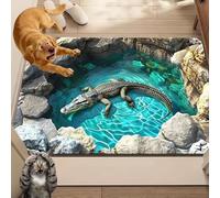 Liocwocne 2026 New Optical Illusion Rug, 3D Rugs Illusion, Rug That Looks Like A Hole for Indoor and Outdoor Entrance, Startled Cats and Dogs, They Backed Away(E,60 * 90cm)