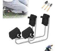 Liocwocne Knee Seat for Gardening, Strap On Kneeling Device for Garden, Strap On Kneeling Device Knee Seat Leg Brace, Protection Portable Easy to Move for Gardeners Farm Work(Black*2)
