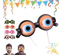 Liocwocne Novelty Funny Glasses with Winking Eye Mechanism, Lightweight Blinking Glasses with Manual Blink Action, Crazy Googly Eyes Glass for Adults for Shows, Parties & Photos (Black)