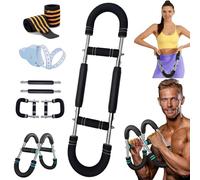 Liocwocne Trenavo Power Trainer, Trenavo - Powertrainer füR Brust und Oberarme, U-FöRmiger 66-110 LB Twister Armtrainer, Portable Unisex Power Twister, Abnehmbares Design Fitness üBerall(Grauschwarz)