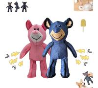 Liocwocne Unbreakable Bear Dog Toy, 2025 New unbreak Bear Dog Toy, for Aggressive Chewers Indestructible Stuffed Plush Squeaky Toys(Pink+Blue)