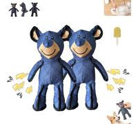 Liocwocne Unbreakable Bear Dog Toy, 2025 New unbreak Bear Dog Toy, for Aggressive Chewers Indestructible Stuffed Plush Squeaky Toys(Blue+Blue)