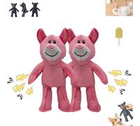 Liocwocne Unbreakable Bear Dog Toy, 2025 New unbreak Bear Dog Toy, for Aggressive Chewers Indestructible Stuffed Plush Squeaky Toys(Pink+Pink)