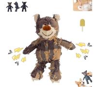 Liocwocne Unbreakable Bear Dog Toy, 2025 New unbreak Bear Dog Toy, for Aggressive Chewers Indestructible Stuffed Plush Squeaky Toys(Brown)