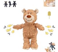 Liocwocne Unbreakable Bear Dog Toy, 2025 New unbreak Bear Dog Toy, for Aggressive Chewers Indestructible Stuffed Plush Squeaky Toys(Khaki)