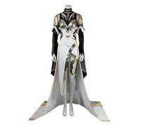 LIOEUE Disfraz De Cosplay Completo Mel Medarda | Consejera De Piltover, Vestido De Lujo Oro Y Blanco Para Mujer (Kleidung,XL)