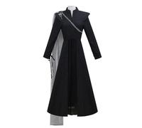 LIOEUE Disfraz De Daenerys Targaryen Para Mujer - Vestido De Juego De Tronos Con Anillo Para Halloween Y Fiestas De Disfraces (Negro,M)