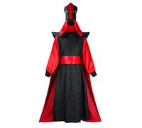 LIOEUE Disfraz De Jafar Para Hombre, Traje De Cosplay Completo De Villano Árabe Con Túnica, Capa Y Turbante Para Carnaval Y Halloween (Hombres negros:,XXL)