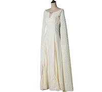 LIOEUE Vestido De Cosplay Daenerys Targaryen | Disfraz Medieval Blanco “Madre De Dragones” Khaleesi Para Mujer (Blanco,M)