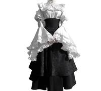 LIOEUE Vestido Estilo Renacentista | Traje Medieval Con Mangas Voluminosas | Atuendo Victoriano Para Fiestas De Halloween (Disfraz,m)