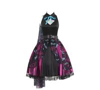 LIOEUE Vestido Gótico Estilo Victoriano | Disfraz Cosplay Inspirado En Arcanee Jinx | Ropa De Halloween Para Mujer (430G,XXXL)