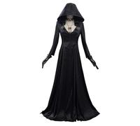 LIOEUE Vestido Gótico Estilo Victoriano | Disfraz De Cosplay Inspirado En Resident Evil Village, Ropa De Mujer Para Halloween (Negro,S)