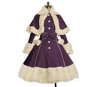 LIOEUE Vestido Princesa Gótica 3 Piezas | Estilo Medieval Lolita Dulce Vintage | Con Capa De Felpa Gruesa (Pospuesto,XXL)