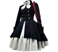LIOEUE Vestido Steampunk Lolita - Estilo Gótico Victoriano Medieval Con Lazo, Disfraz Para Halloween Y Carnaval (Vestidos negros y suelos grises,5XL)