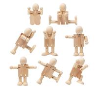 lioewhu 8 Piezas Figuras de Madera, Maderas Manualidade Maniqui, Muñeco de Madera Articulado para Pintar para DIY Manualidad Creativas Decoración Artes y de Pintura