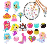 lioewhu Decoraciones para radios de Bicicleta, 18 Piezas Clip Radio de Bicicleta, Clip Radios Bici, Kit Decoración Bicicleta, Coloridos Radios de Bicicleta Clips Decoración para Niñas y Niños Habló