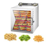Liofilizador y deshidratador de alimentos comercial de 1000 W, secador eléctrico de frutas de 12 con temporizador digital y control de temperatura para cecina, carne, fruta y champiñones.