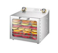 Liofilizadora 400W con 6 Capas, Deshidratador de Alimentos 35-90°C Ajustable, Temporizador 0-12H y Flujo de Aire de 360°, para Frutas, Verduras, Carnes y Mariscos 8layers