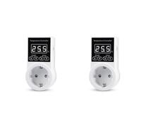 Lioggyet 2 de Termostato Con Sensor, de Controlador de Temperatura Digital, Interruptor de Temperatura Una Prueba de Agua, Enchufe de la UE