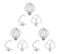 Lioggyet 3X K45DH Gancho para Amasar K45B Batidor Plano Revestido K45WW Alambre para Batidora Apto para Batidora con Tazón de 4.5Qt 5 Qt para Kitchen Aid