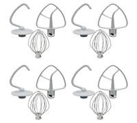 Lioggyet 4X Kit de Batidora para KSM150 Incluye un Batidor de Alambre con Gancho para Masa y un Batidor Plano Revestido, Juego de ReparacióN de Batidoras de Pie de 3 Piezas Compatible