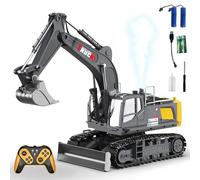 LioMaxi 1:12 Escala 15 Canales Gran Excavadora teledirigida para niños, excavadoras radiocontroladas, con luces, sonido de funcionamiento, pala metálica, demo de un toque, pulverización simulada, 680°