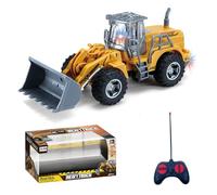 LioMaxi 1:32 vehículos de construcción teledirigidos juguete,con luces intermitentes,completamente funcional Mando a distancia,Tractor excavadora Juguetes para niños,para Regalos para Niños (Bulldozer