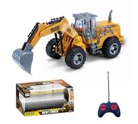 LioMaxi 4 canales 1:32 excavadora teledirigida juguete, con luces intermitentes, mando a distancia inalámbrico, tractor Digger Juguetes para niños, para regalos para niños de 3 4 5 6 7 años