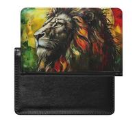 Lion A Rastafari Flag Jungle Reggae - Funda para pasaporte con ranura para tarjetas, funda para pasaporte de viaje