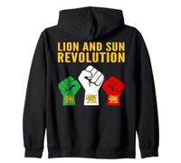 Lion and Sun Revolution Persa Heritage Puños Elevados Protes Sudadera con Capucha