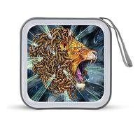 Lion Art - Divertida funda organizadora para CD con capacidad para 40 DVD, para coche, hogar, viajes