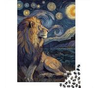 Lion Art Print Rompecabezas Imposible,desafío for Adults Entretenimiento Creativo 1000 Piezas Obra De Arte De Juego De para Adultos Y Niños Mayores De 12 Años 38x26cm/1000pcs