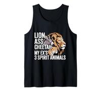 Lion Ass Cheetah My Ex's 3 Spirit Animals Divorcio Camiseta sin Mangas