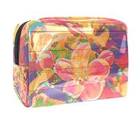 Lion at The Tropical Jungle - Bolsa de maquillaje portátil para bolso, organizador de viaje para artículos de tocador, bolsa de belleza para mujer, Multicolor 05, 18.5x7.5x13cm/7.3x3x5.1in, Estuche de