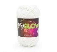 Lion Brand Bright Cozy Glow in The Dark - Hilo que brilla en la oscuridad para ganchillo, tejido y manualidades, color blanco, 1 paquete