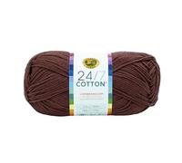 Lion Brand - Hilo de algodón 24/7, hilo ligero para tejer, ganchillo y manualidades, granos de café, 1 paquete