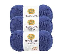 Lion Brand Yarn 215-109P Feels Like Butta - Ovillo de lana (3 unidades), color azul rey