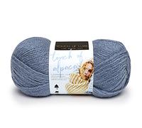 Lion Brand Yarn 674-108 Touch of Alpaca Yarn, Dusty Blue, Hilo, Azul grisáceo, One Skein, 190